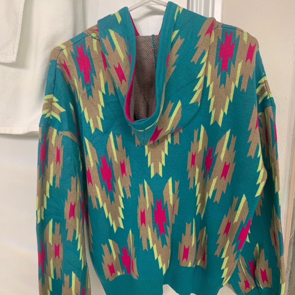 Crazy Train Colorful Geometric Pattern Hoodie Uni… - image 7